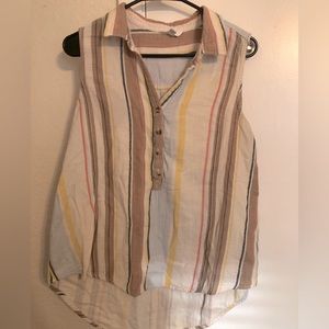 Time and Tru Women’s Striped Tank Top Shirt - Size L (12-14)